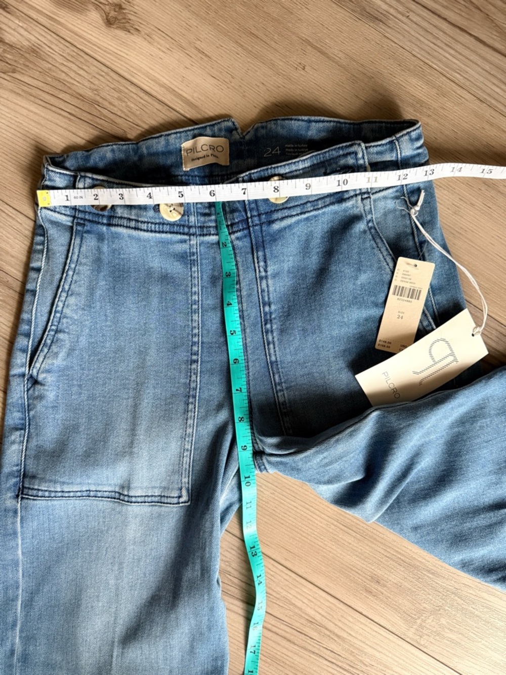 The Kit Cropped High-rise Wide-Leg Utility Denim Trouser by Pilcro - Picture 12 of 13